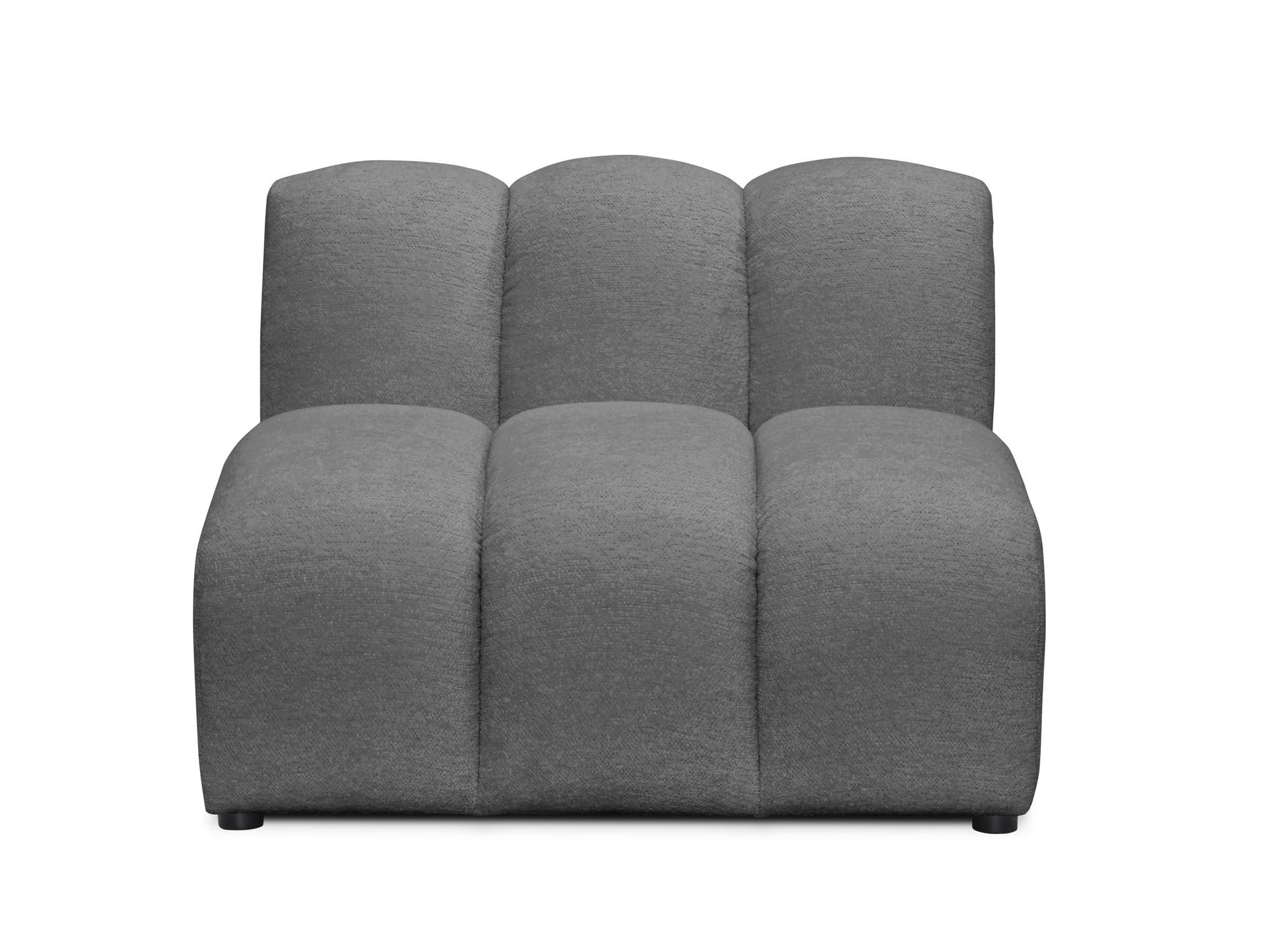 SOFAELEMENT Chenille Stoff Grau - Dunkelgrau/Schwarz, Holzwerkstoff/Kunststoff (90/70/89cm) - Makamii