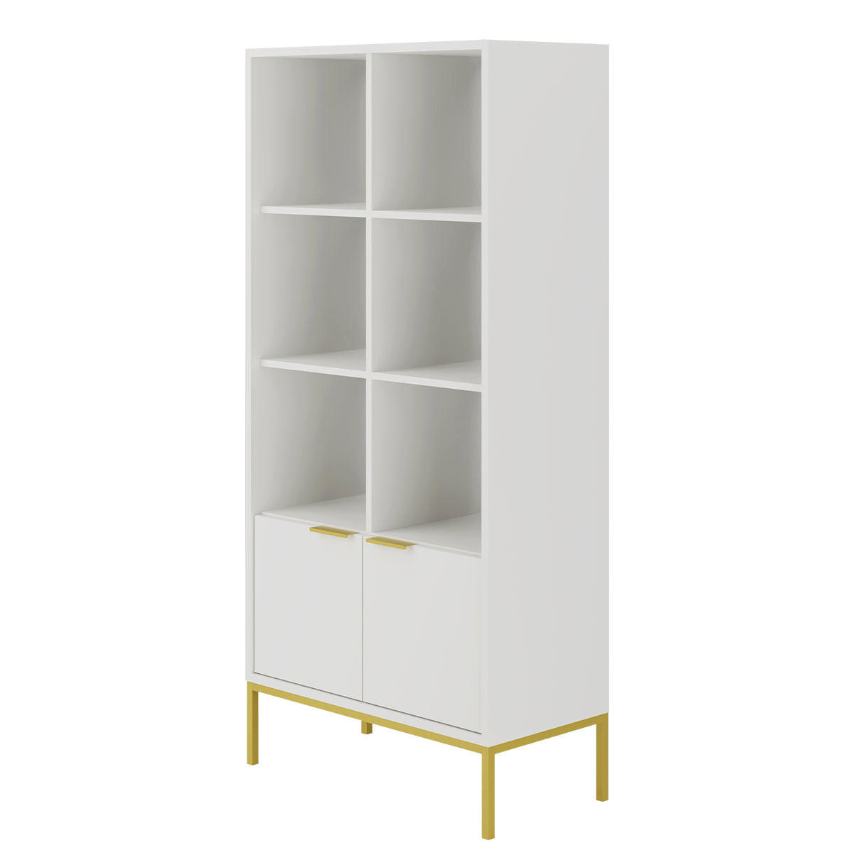 BÜCHERREGAL Seattle Weiß - Goldfarben/Weiß, Holzwerkstoff (80/171.3/40cm) - Petits-meubles
