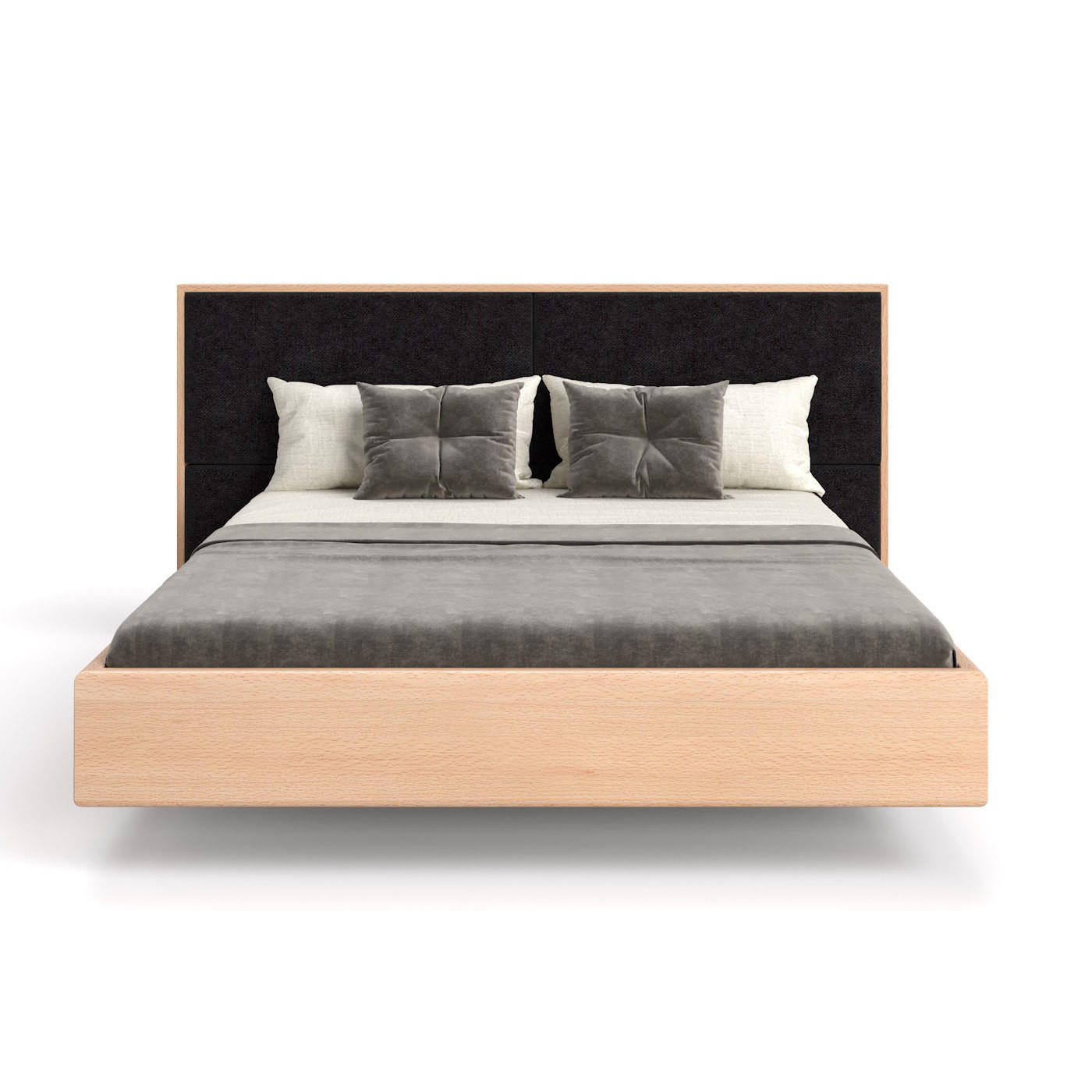 MASSIVHOLZBETT schwebend Dome aus Buche 180x220 cm, Storm 99 - Buchefarben/Schwarz, Holz (180/220cm) - Danzz