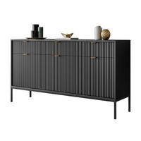 SIDEBOARD CORTADO KSZ154 MIT SCHUBLADEN 154 CM SCHWARZ - Schwarz, Holzwerkstoff (154/83/39cm) - Lookway