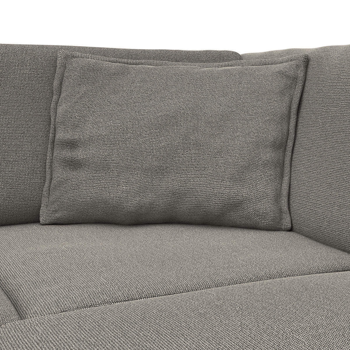 ECKSOFA mit Ottomane - Schwarz/Grau, Kunststoff/Textil (328/272cm) - home24