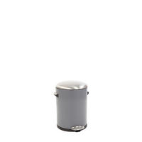MÜLLEIMER Retro Mit Markanten Griffen und Kugelkappe 3 Liter 26,2 x 16,7 cm Kunststoff Inneneimer Grau - Grau, Metall (20.1/26.2/23.5cm) - PROREGAL