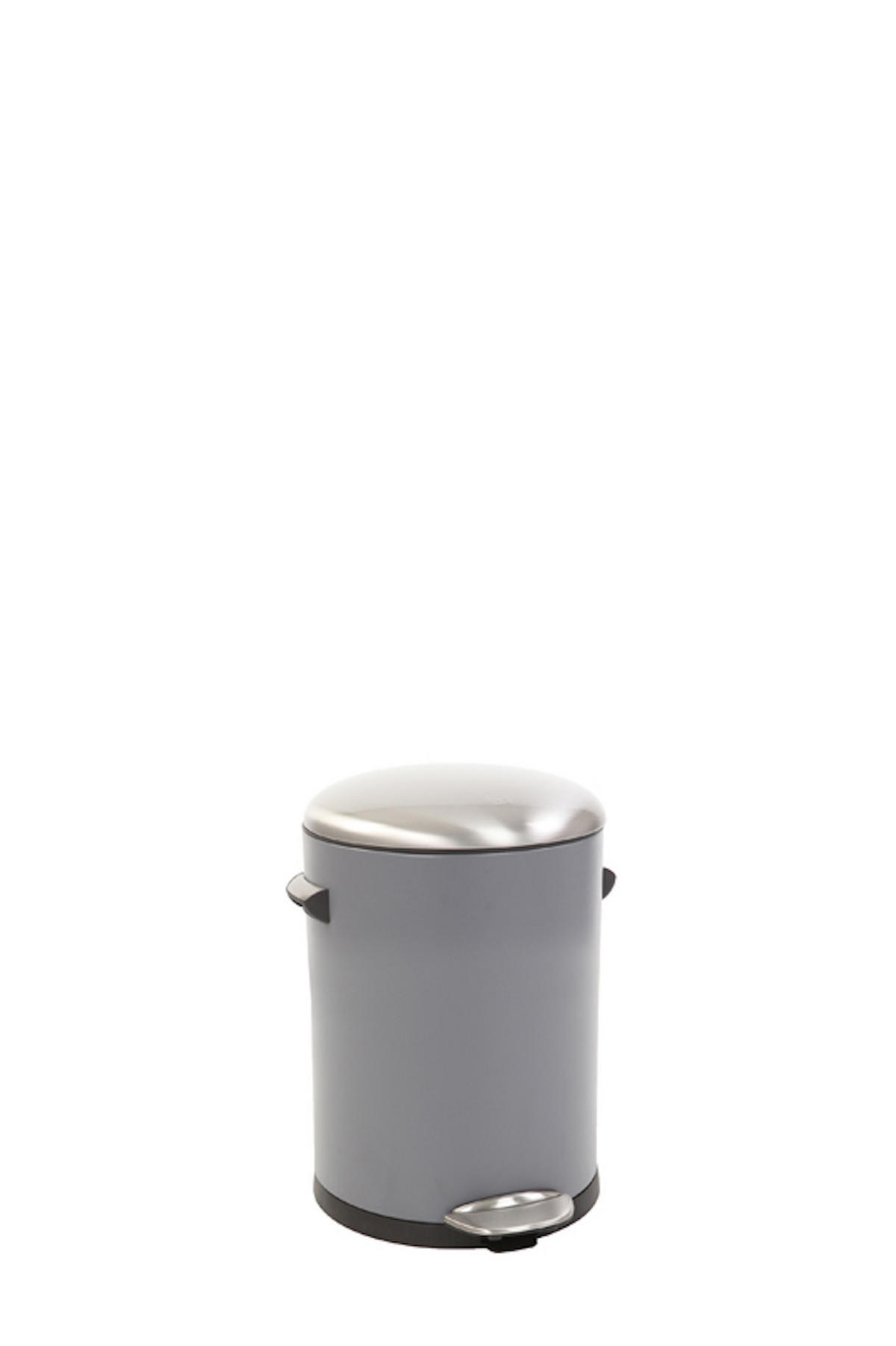MÜLLEIMER Retro Mit Markanten Griffen und Kugelkappe 3 Liter 26,2 x 16,7 cm Kunststoff Inneneimer Grau - Grau, Metall (20.1/26.2/23.5cm) - PROREGAL