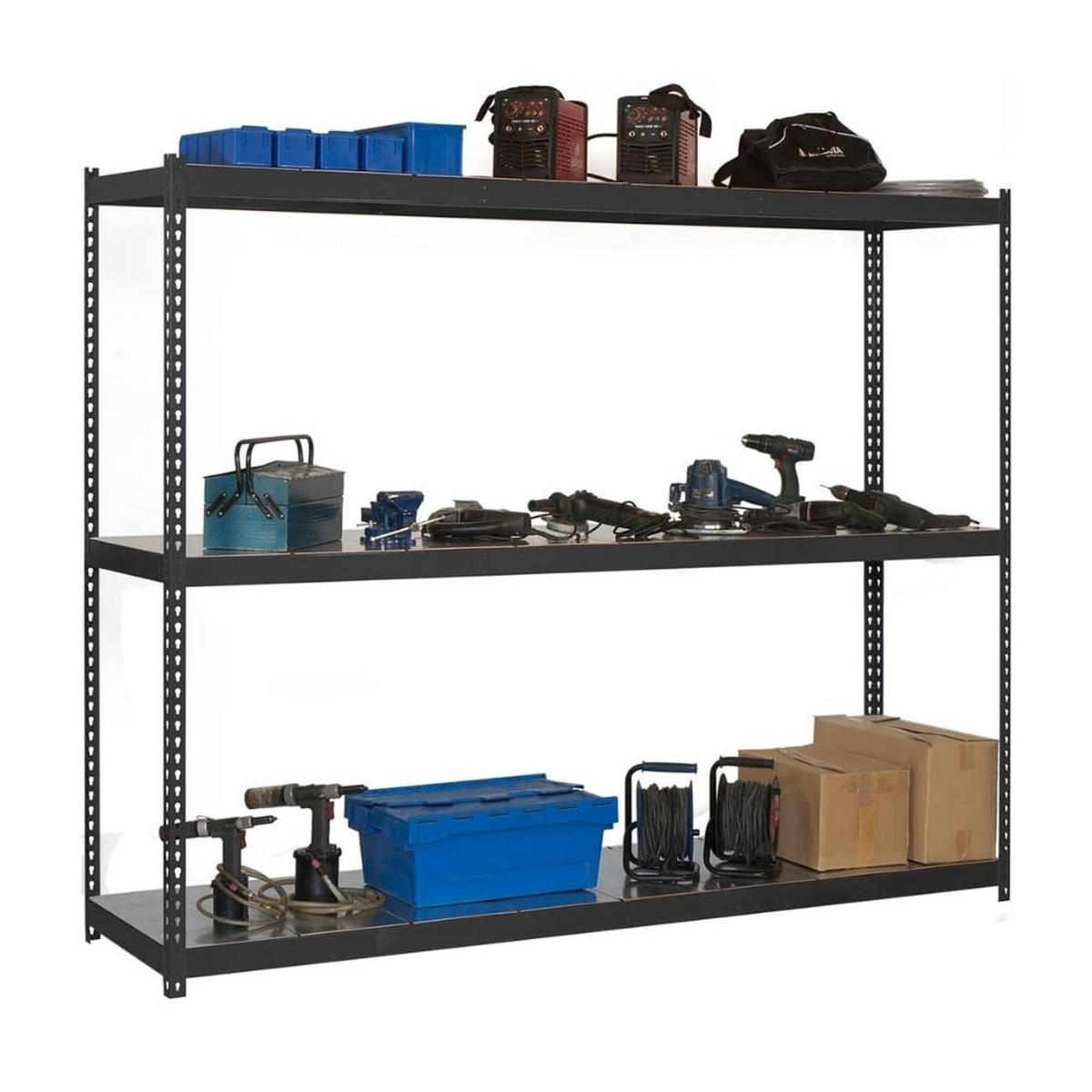 SCHWERLASTREGAL MID METAL YETI THREE | HxBxT 150x120x45cm | Fachlast 400kg | Anthrazit - Anthrazit, Metall (120/150/45cm) - PROREGAL