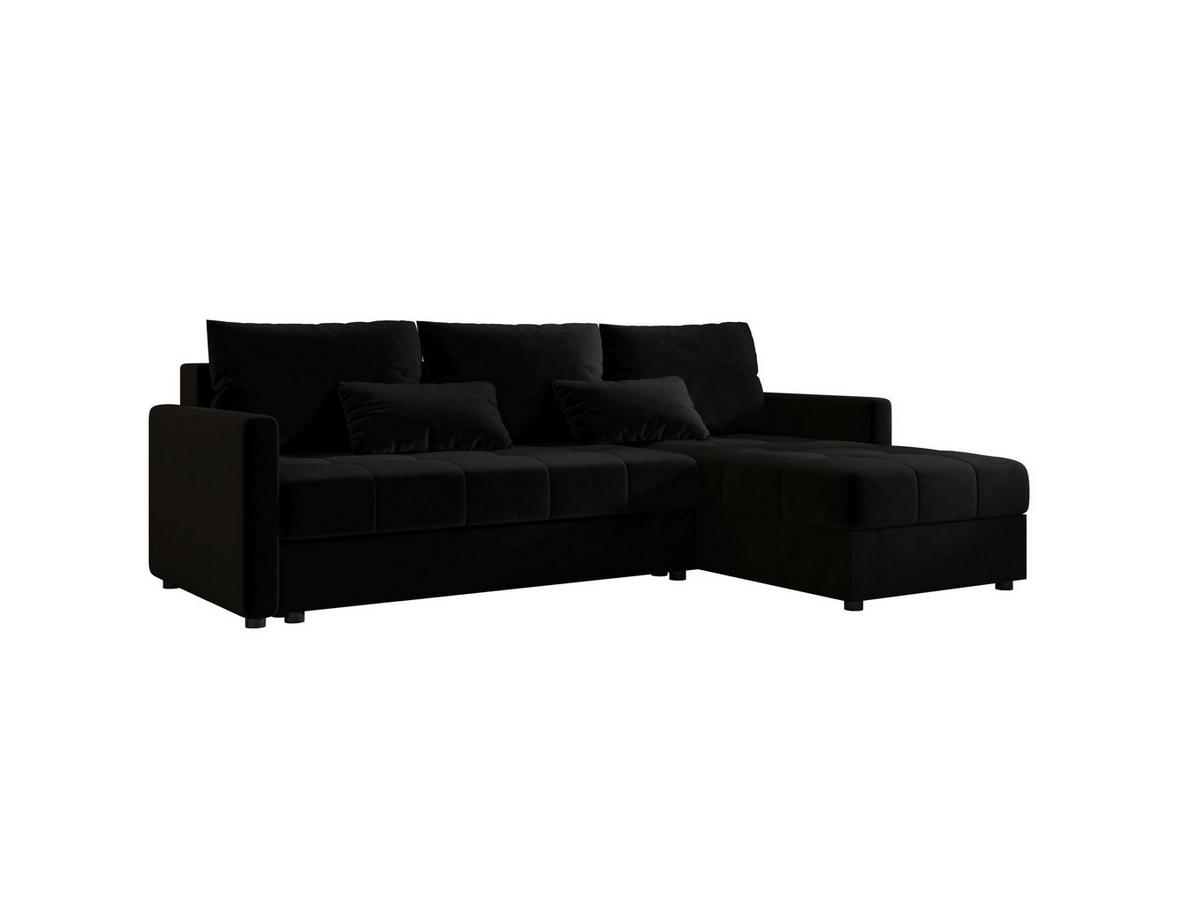 ECKSOFA MOS L BIS Itaka 15 Rechts mit Schlaffunktion - Schwarz, Textil (220/143cm) - Bedante