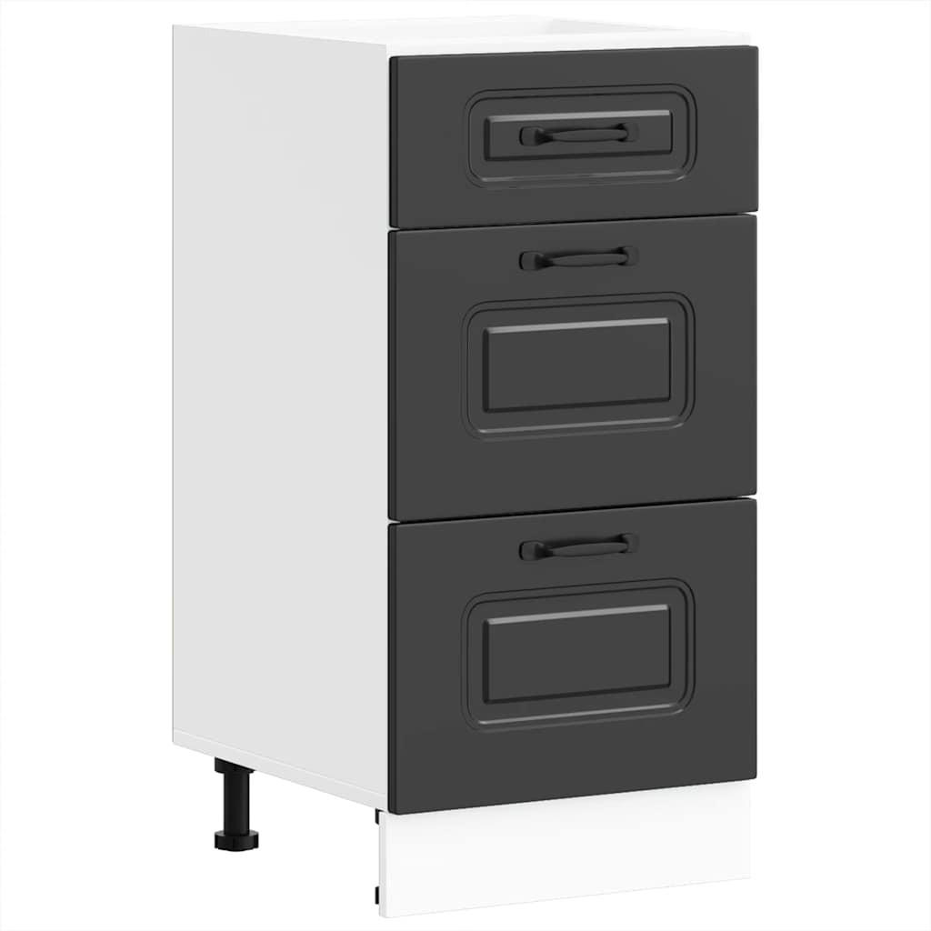 KÜCHENUNTERSCHRANK Kalmar Schwarz Holzwerkstoff - Schwarz, Holzwerkstoff (46/81.5/40cm) - vidaXL