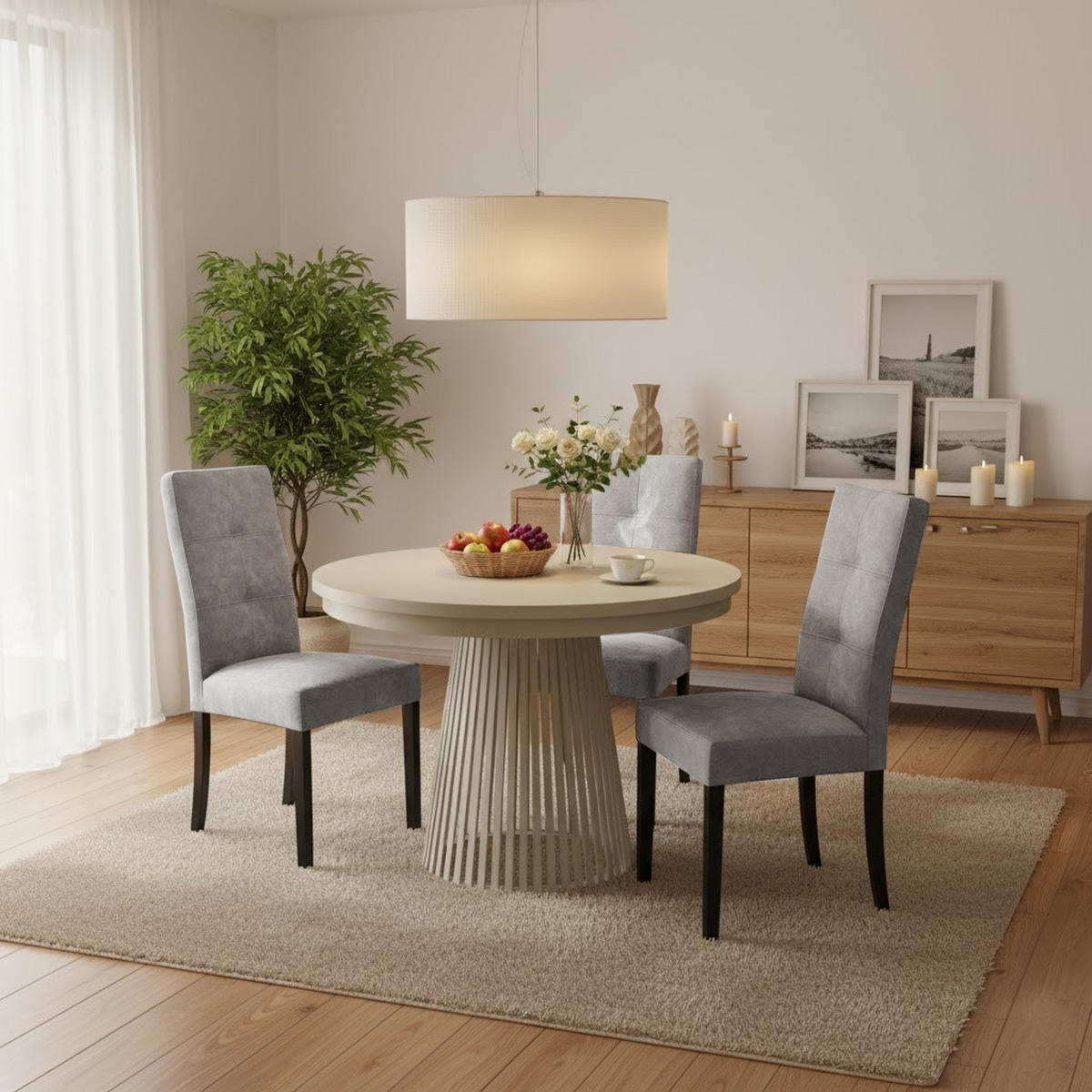 STUHL Solis mit schwarzen Holzbeinen, Polsterstuhl, Hellgrau - Hellgrau/Schwarz, Holz (45/100/42cm) - Beautysofa