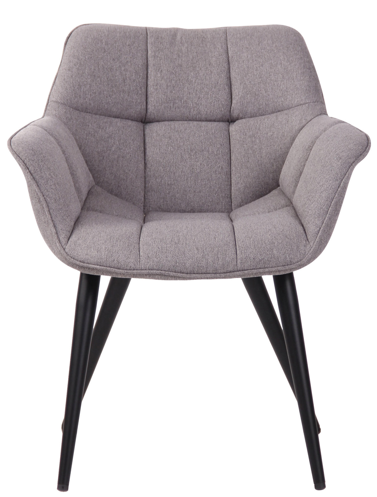 ESSZIMMERSTUHL Rosini Stoff, Gestell Metall matt Schwarz Grau - Schwarz/Grau, Textil/Metall (64/84/60cm) - TPFLiving
