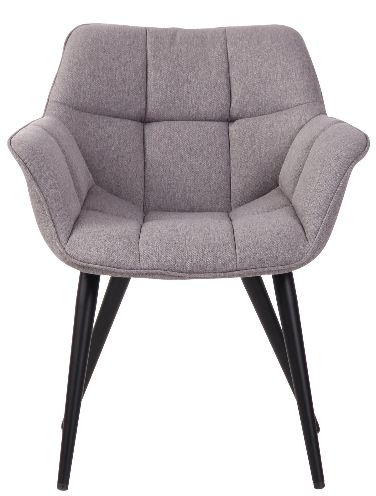 ESSZIMMERSTUHL Rosini Stoff, Gestell Metall matt Schwarz Grau - Schwarz/Grau, Textil/Metall (64/84/60cm) - TPFLiving