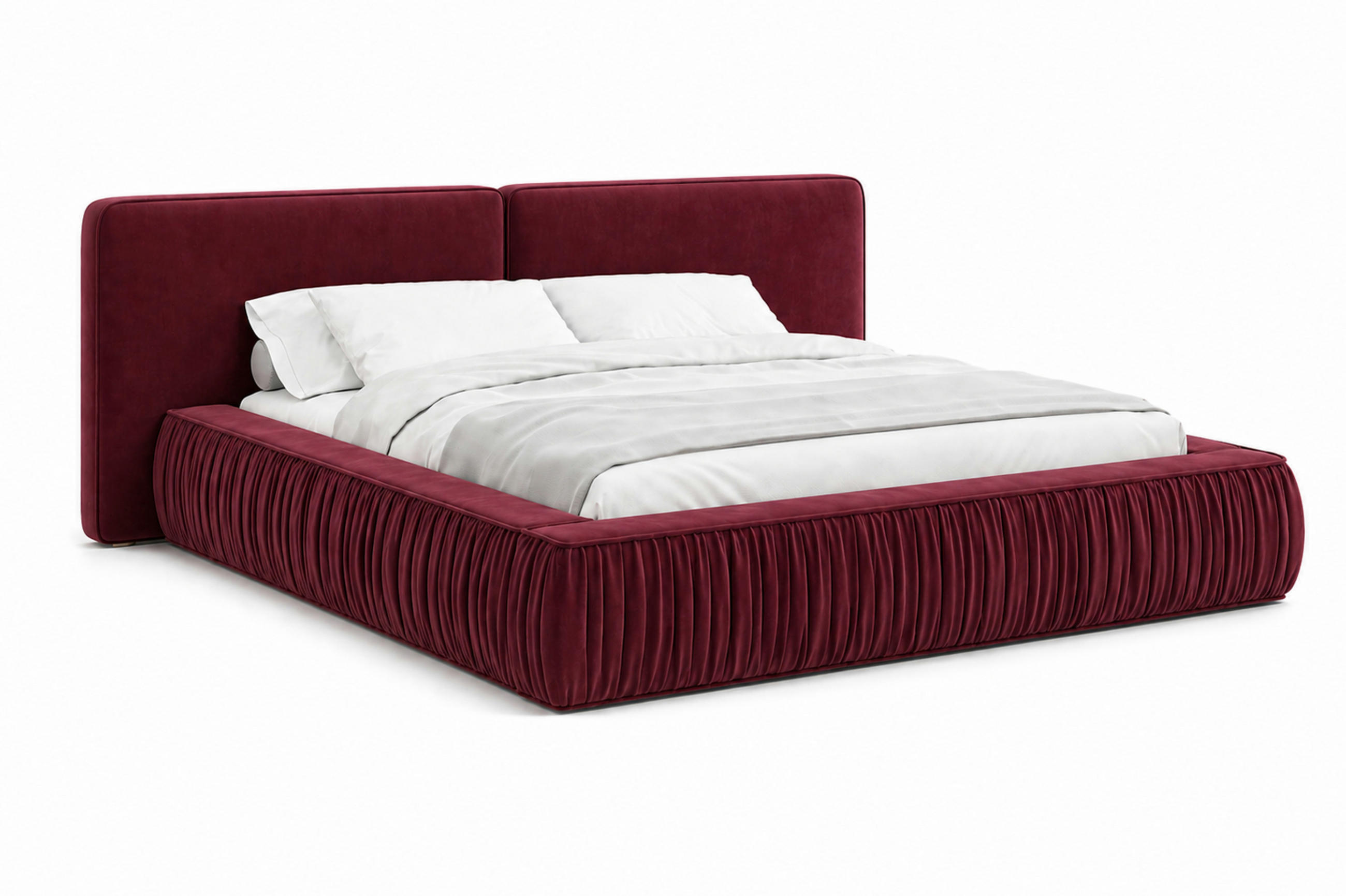 POLSTERBETT 08 140 x 200 cm – Riviera – Bett mit Gasdruckfedern und Stauraum - Bordeaux, Holz (140/200cm) - ROYAL24_MARKT