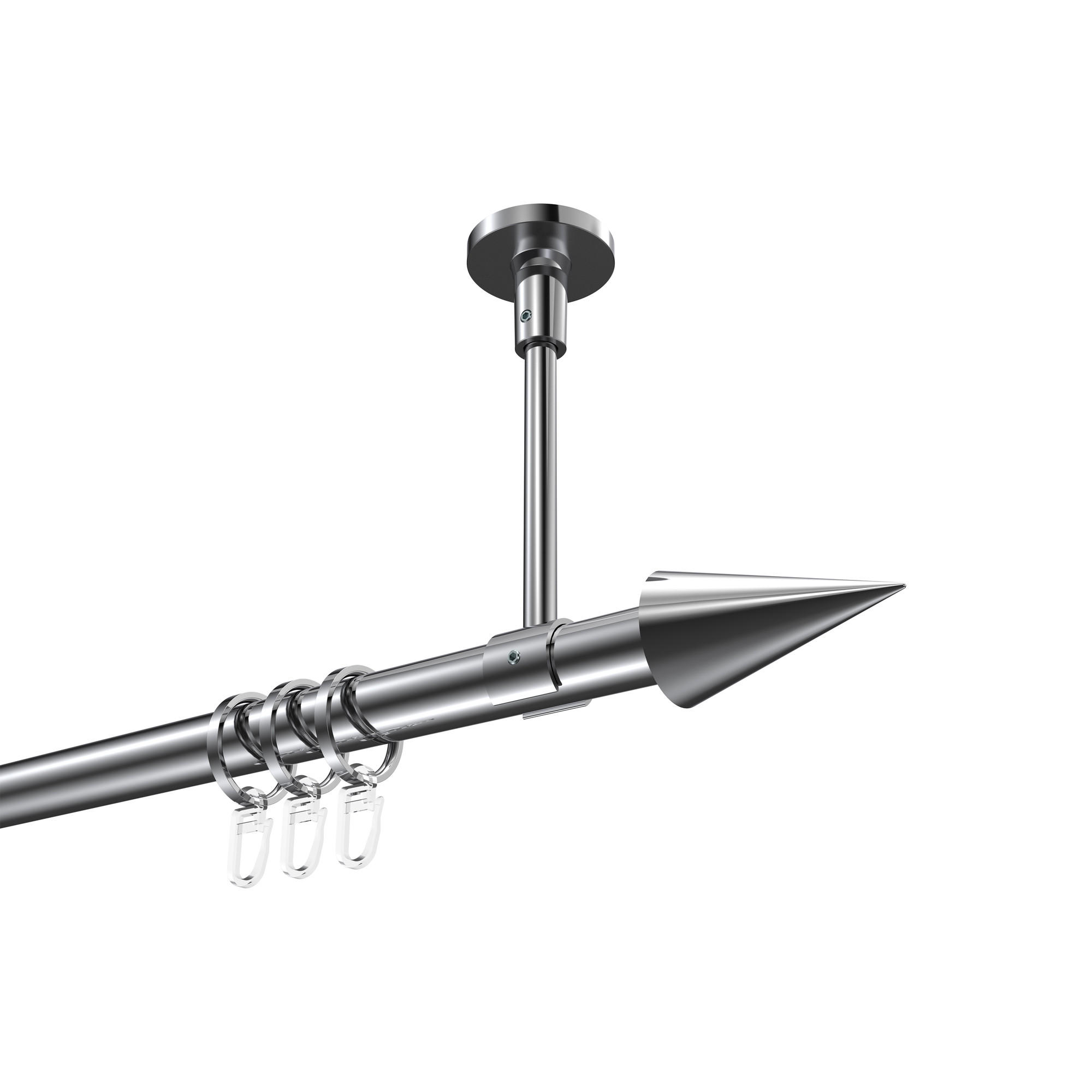 GARDINENSTANGEN-SET Sonette Savio 100 cm, 1-läufig, 20 mm Ø Chrom - Chromfarben, Metall (100cm) - INTERDECO