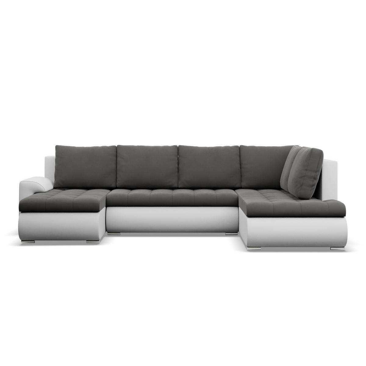 U-SOFA MIT SCHLAFFUNKTION FORESTA, Dunkelgrau + Grau - Dunkelgrau/Hellgrau, Textil (300/89/200cm)