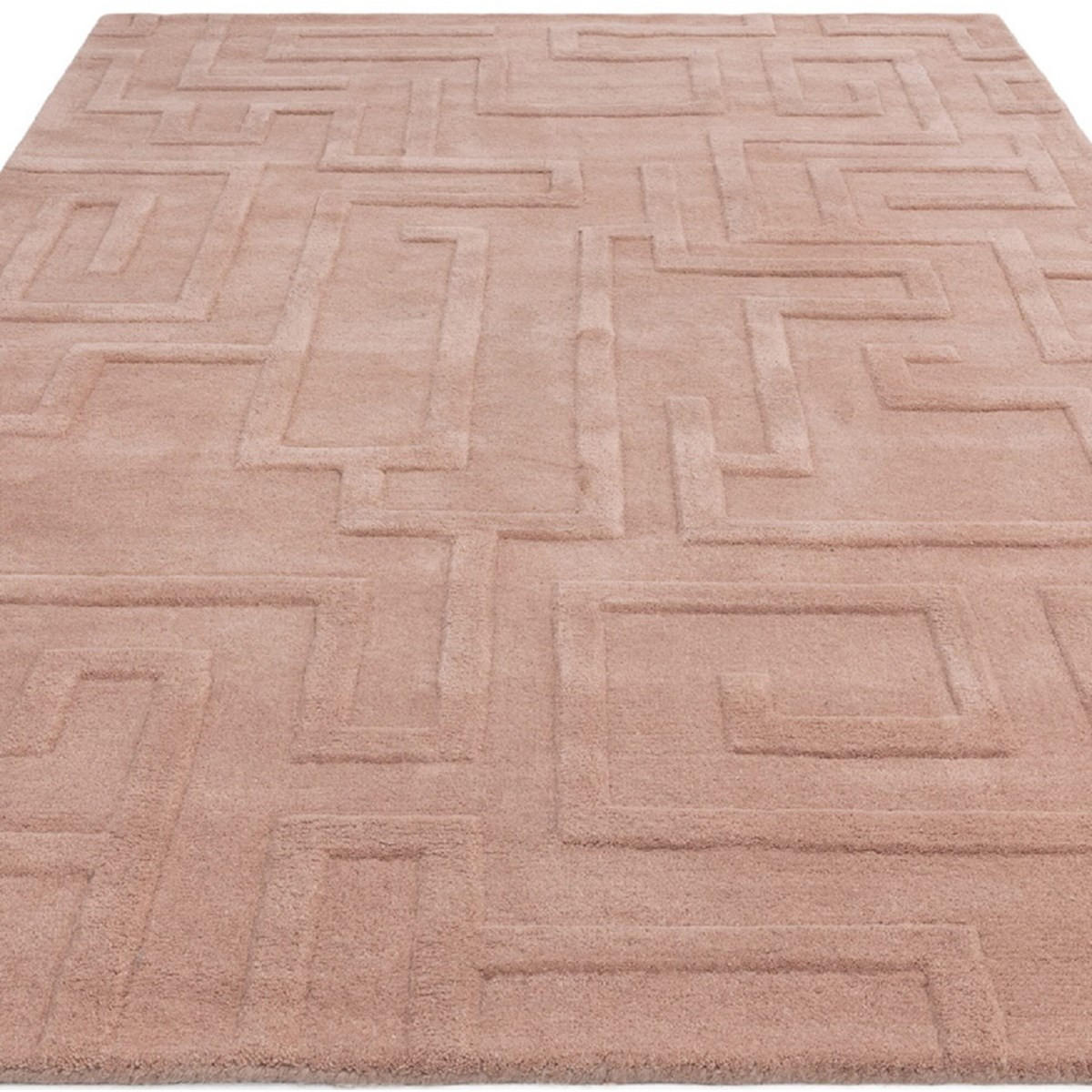 TEPPICH Moderner handgetufteter aus reiner Wolle für Wohn- und Schlafzimmer ZEMA Rosa 160 x 230 cm - Pink, Naturmaterialien (160/230cm) - Novatrend