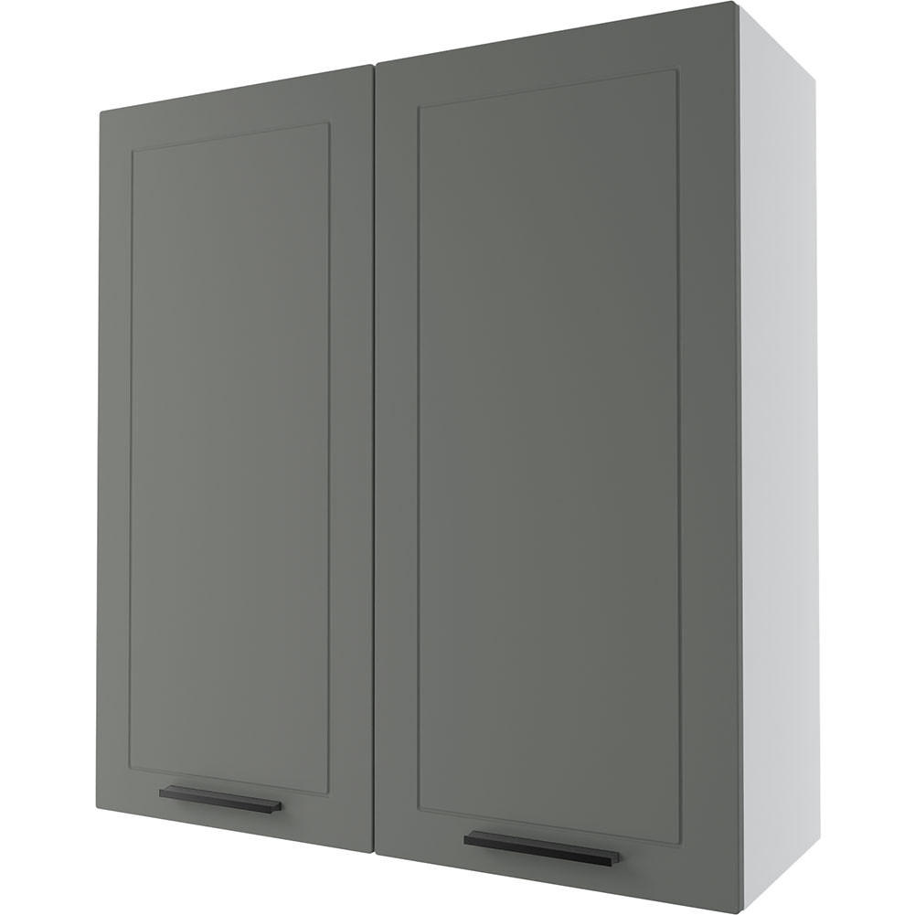 XL HÄNGESCHRANK Quantum weiß / dust grey matt 90 / 32,5 / 96cm - Weiß/Grau, Holz/Holzwerkstoff (90/96/32.5cm) - Feldmann-Wohnen