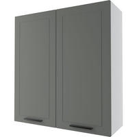 XL HÄNGESCHRANK Quantum weiß / dust grey matt 90 / 32,5 / 96cm - Weiß/Grau, Holz/Holzwerkstoff (90/96/32.5cm) - Feldmann-Wohnen