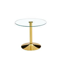 BARTISCH Rund 85 cm mit Glasplatte DE-39999 Gold - Goldfarben, Metall (85/85/76cm) - ComfortXL