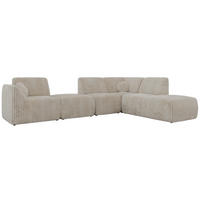 ECKSOFA NOARA 6M L Beige Cord - Rechts - Beige/Schwarz, Kunststoff/Textil (355/244cm) - MKS