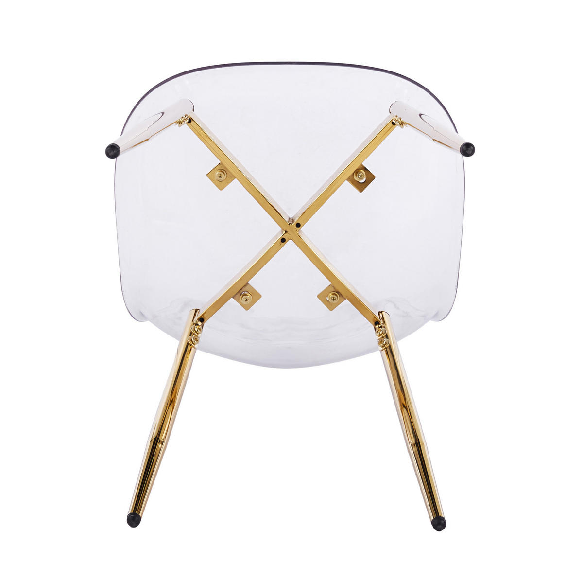STUHL modern-minimalistisch Transparent ABS Metall Golden - Goldfarben, Metall (47/81/45cm) - Meubliv