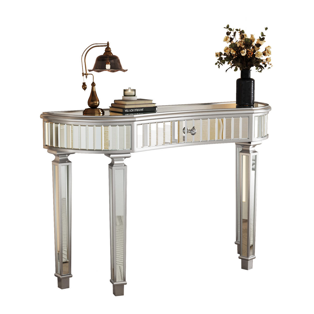 KONSOLENTISCH Grau-Silber 120/38/78 cm - Grau, Glas (38/120/78cm) - PANGIVO