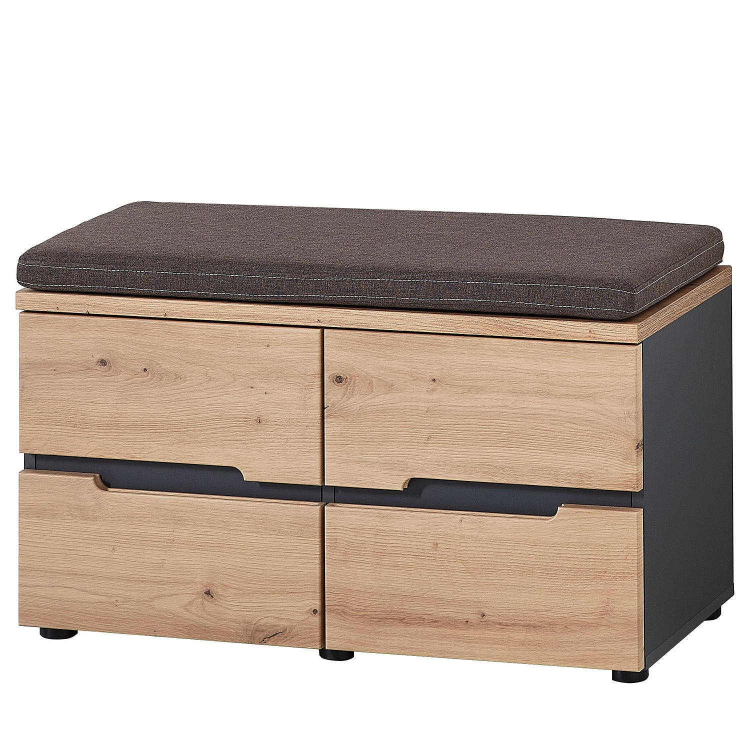 GARDEROBENBANK - Breite 80 cm - Eiche Artisan, Holzwerkstoff/Textil (80/49/38cm) - home24