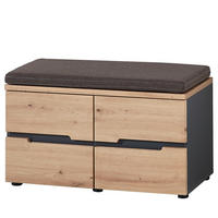 GARDEROBENBANK - Breite 80 cm - Eiche Artisan, Holzwerkstoff/Textil (80/49/38cm) - home24