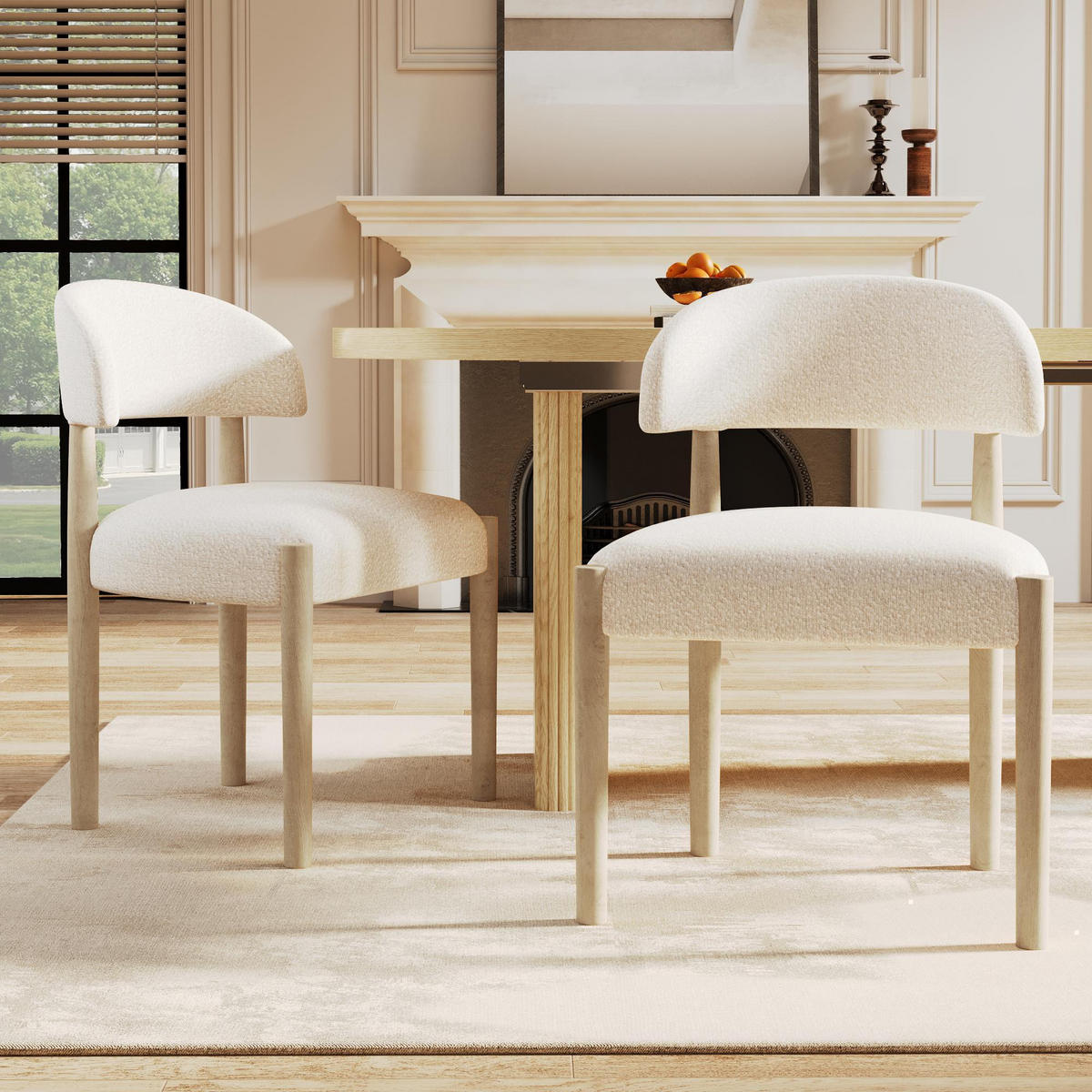 ESSZIMMERSTUHL 2 Stück in moderner Stil - Naturfarben, Holz/Textil (58/78/58cm) - KOMHTOM