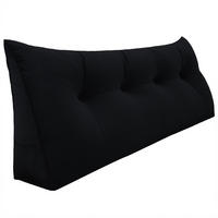 RÜCKENKISSEN für Bett Samt Schwarz 140 cm - Schwarz, Textil (50/140cm) - Vercart