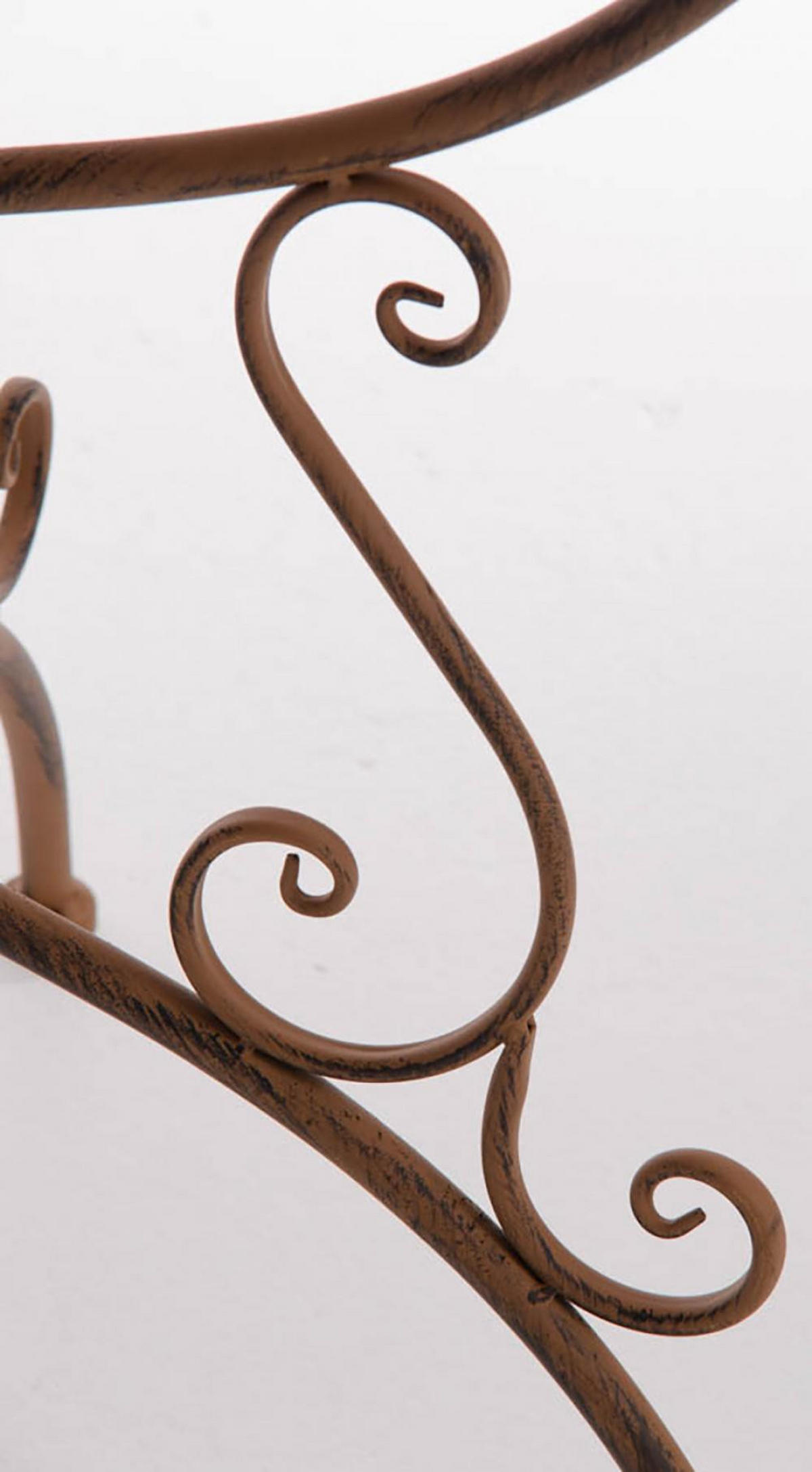 GARTENBEISTELLTISCH rund Ø70 cm Metall antik braun - Braun, Metall (70/70/74cm) - CLP