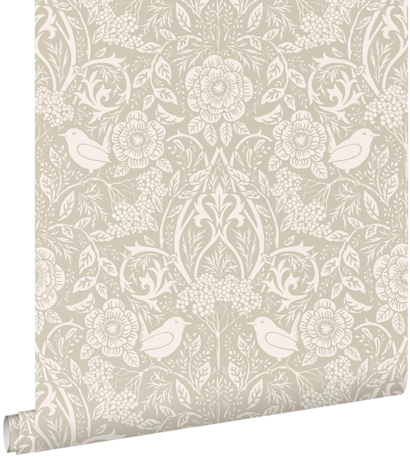 TAPETE Blumen und Vögel im Jugendstil 50 x 900 cm - Grau, Papier (50/900cm) - ESTAhome