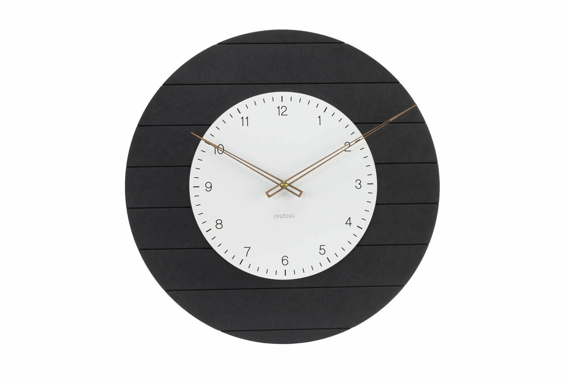 WANDUHR Design Schwarz-Weiß 50/50 cm - Schwarz, Holzwerkstoff (1.7/50/1cm) - ONZENO