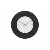 WANDUHR Design Schwarz-Weiß 50/50 cm - Schwarz, Holzwerkstoff (50/50/1cm) - ONZENO