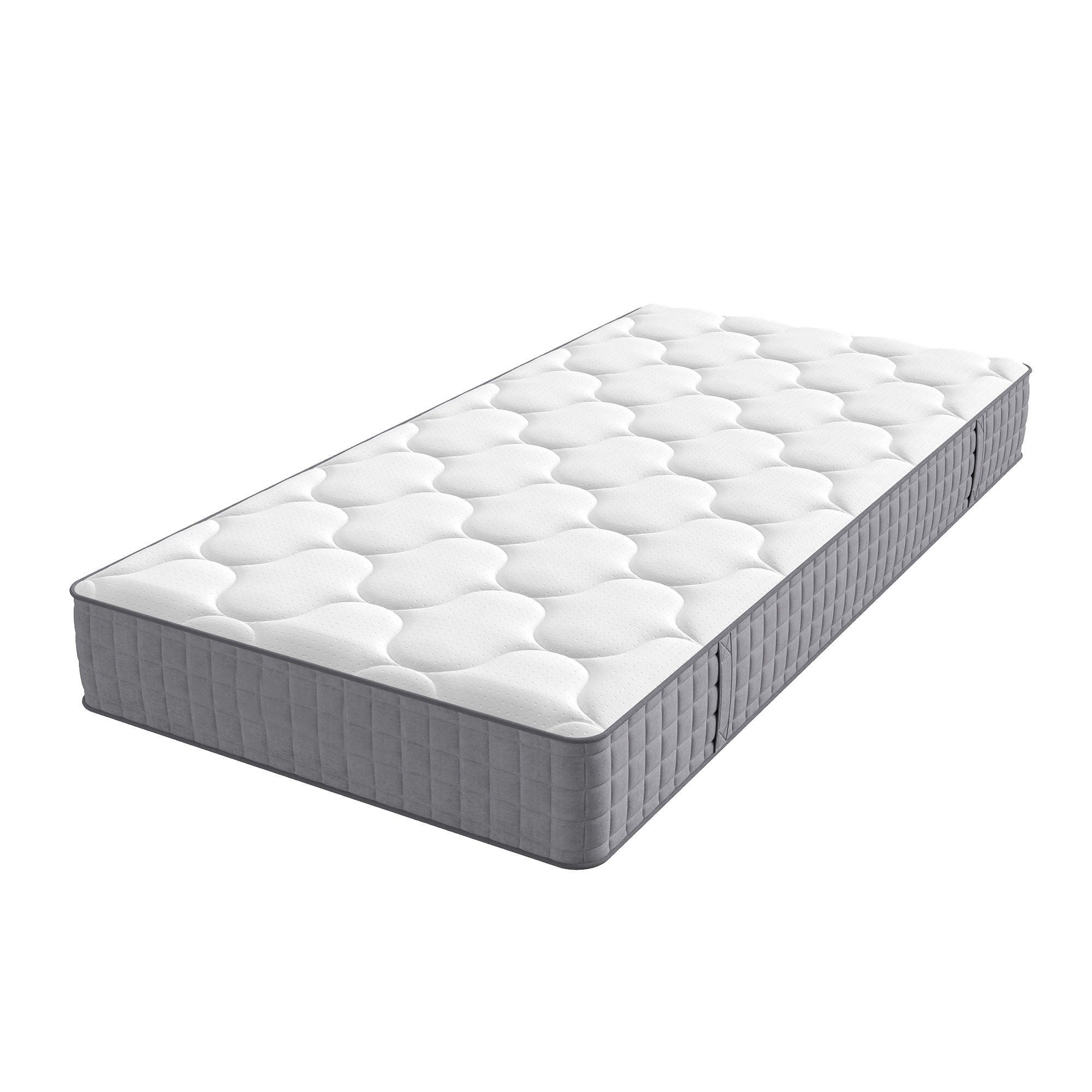 MATRATZE 90x200 Taschenfederkern 7 Zonen H3 25cm ergonomisch - Weiß, Metall - FLIEKS
