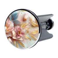 WASCHBECKENSTÖPSEL Florentia - Hellrosa/Goldfarben, Kunststoff/Metall (4/7/7cm) - Sanilo