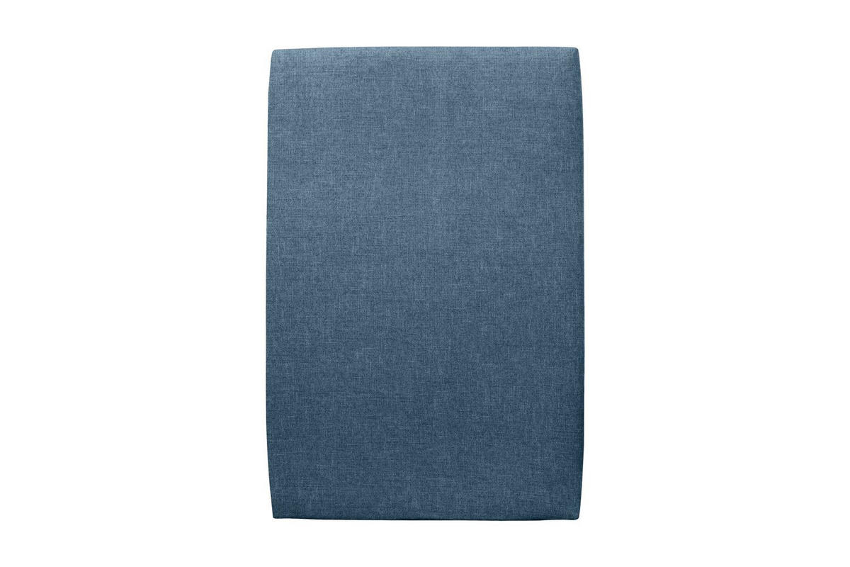 KOPFTEIL gepolstertes – ozeanblauer Stoff - 90 cm - Beige/Dunkelblau, Holz (90/120/10cm) - Sommeil de Plomb