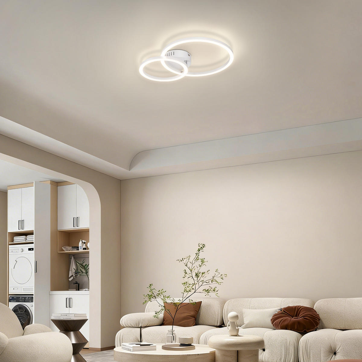 LED DECKENLEUCHTE Nrelis 40.5/30/6.7 cm - Weiß, Kunststoff (40.5/30/6.7cm) - ZMH