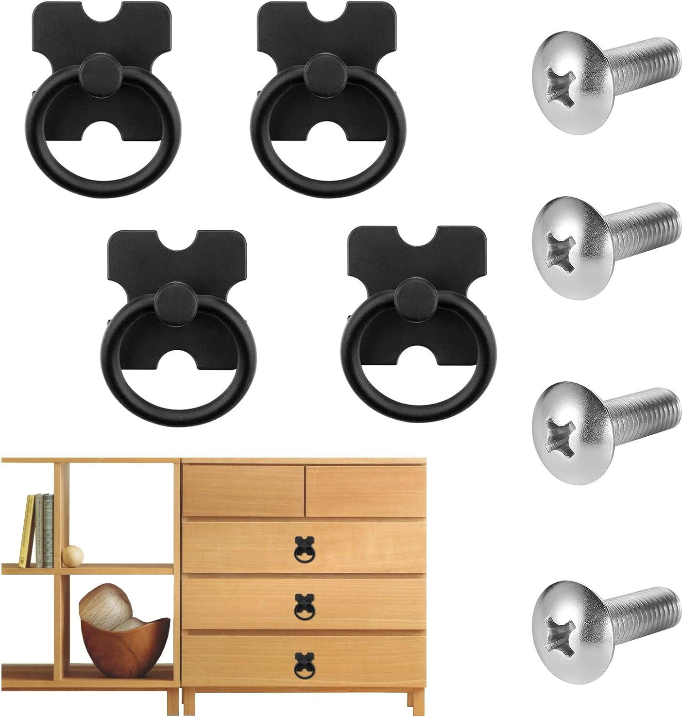 MÖBELGRIFF Schwarz 4er-Set - Schwarz, Metall (3.9/1/3.9cm)