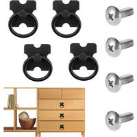 MÖBELGRIFF Schwarz 4er-Set - Schwarz, Metall (3.9/1/3.9cm)