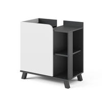 WASCHBECKENUNTERSCHRANK Karen Anthrazit/Weiß 60 x 65 cm mit Tür und offenen Fächern - Anthrazit/Weiß, Holzwerkstoff (60/65/35cm) - Vicco