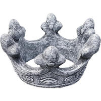 STEINFIGUR Steinskulptur Krone, Frostfest, massiver Steinguss - Grau, Stein (27/15/27cm) - stoneandstyle