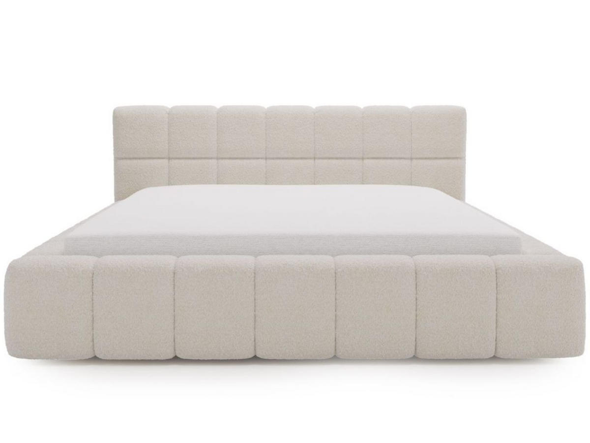 POLSTERBETT Alicante Bouclé-Stoff 140x200 Beige - Beige, Textil (140/200cm) - Graingold