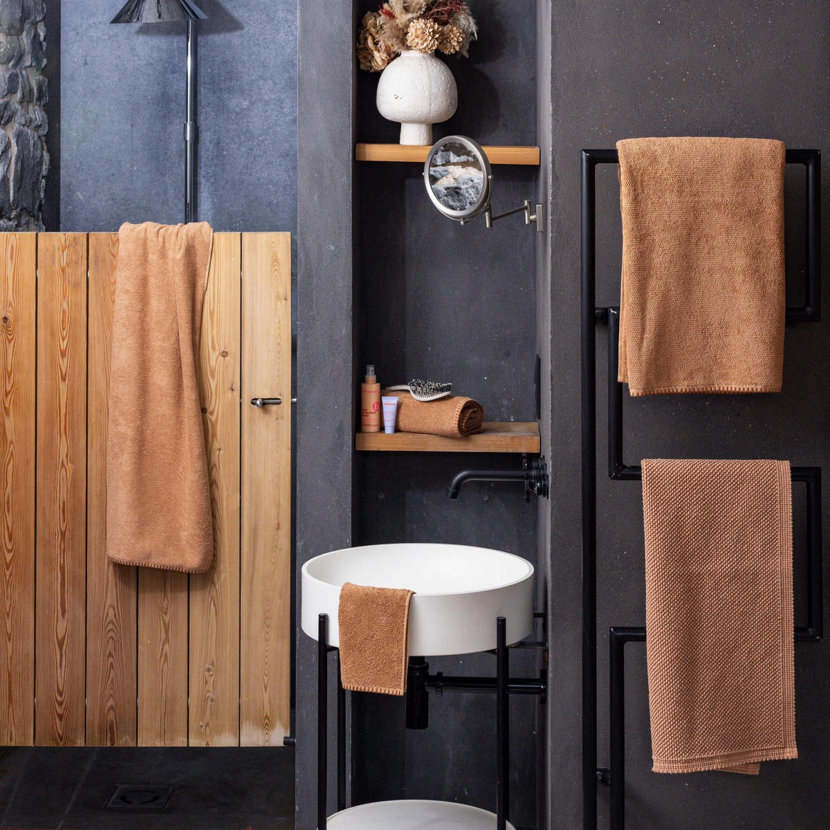 BADEMATTE Etia zimt 54 x 64 cm - Cognac, Textil (54/64cm) - Vivaraise