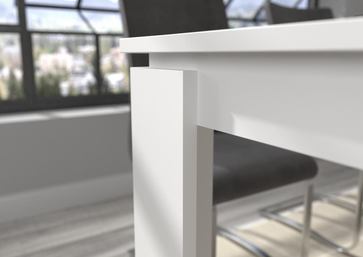 ESSTISCH weiß 160 - 200 x 90 cm, Küchentisch ausziehbar - Weiß, Holzwerkstoff/Metall (160/90/76cm) - Inn.Furn