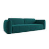 4-SITZER-SOFA Samt Stoff Blau - Blau/Petrol, Kunststoff/Textil (250/74/105cm) - Makamii