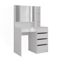 SCHMINKTISCH Sherry Weiß/Weiß Hochglanz 89.8 cm 3 Teile - Weiß Hochglanz, Holzwerkstoff (50.1cm) - Vicco