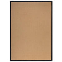 TEPPICH Jute mit Bordüre, Geometrisch-Design TRENT KIRA, Braun-Schwarz 120x170 cm - Schwarz/Naturfarben, Textil (120/170cm) - KADIMA DESIGN