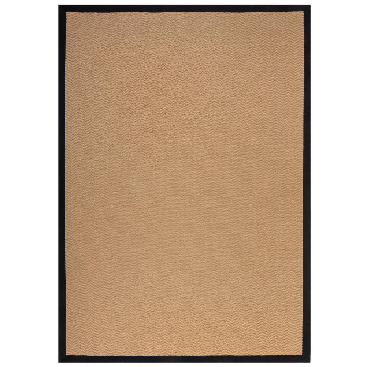 TEPPICH Jute mit Bordüre, Geometrisch-Design TRENT KIRA, Braun-Schwarz 120x170 cm - Schwarz/Naturfarben, Textil (120/170cm) - KADIMA DESIGN