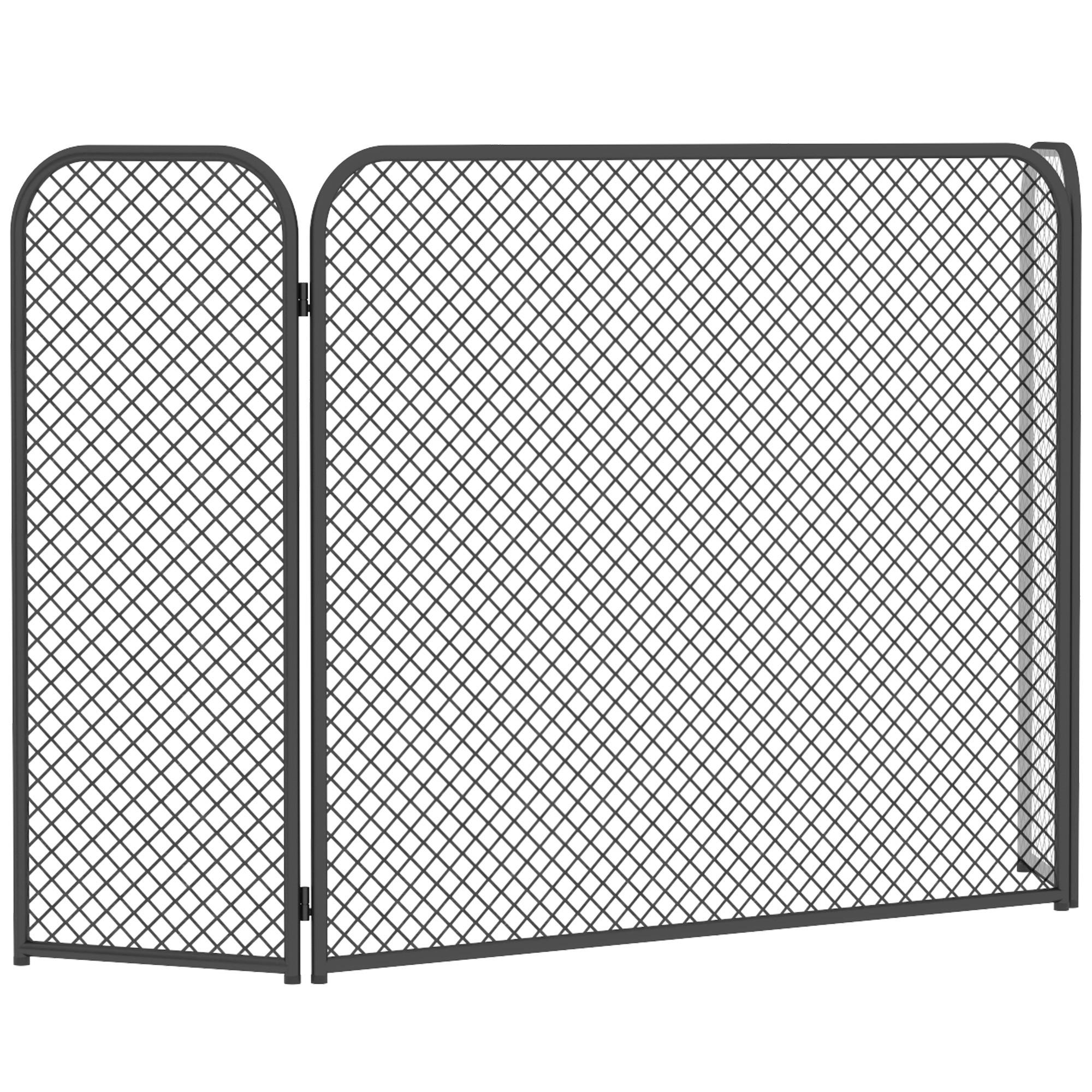 KAMINSCHUTZGITTER Metall Schwarz - Schwarz, Metall (1/51/100cm) - HOMCOM