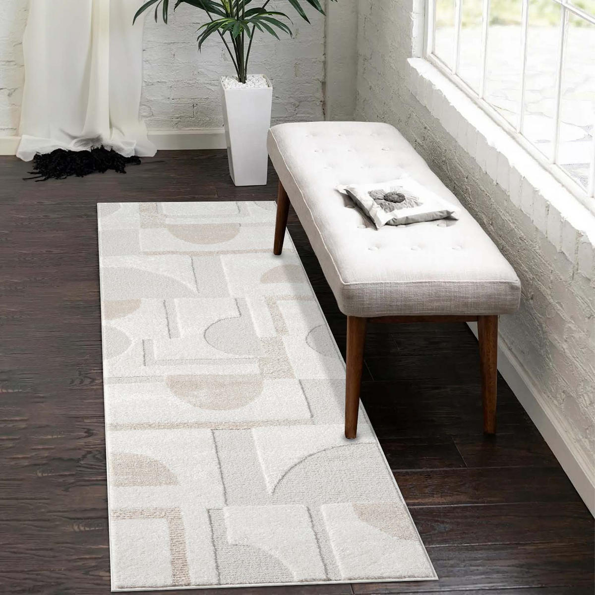 KURZFLOR-TEPPICH Lounge 9992 Creme 80x300 cm - Creme, Textil (80/300cm) - carpet city
