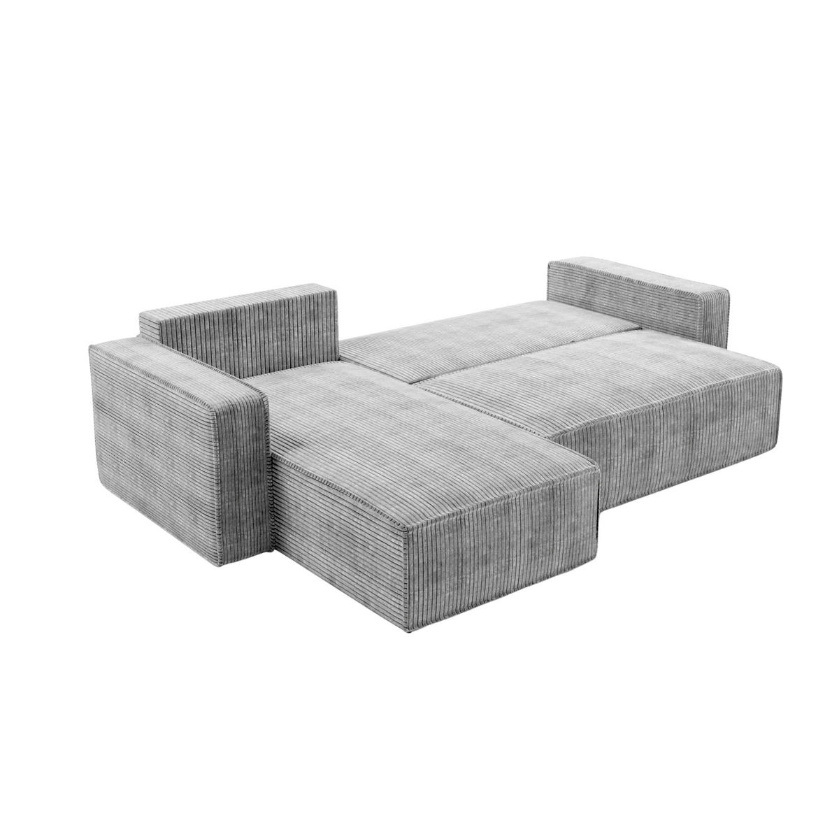 ECKSOFA BRIK 258x169 cm, Meerblau Cord Poso, Schlaffunktion & Bettkasten - Dunkelblau, Textil (258/169cm) - Excellent Home