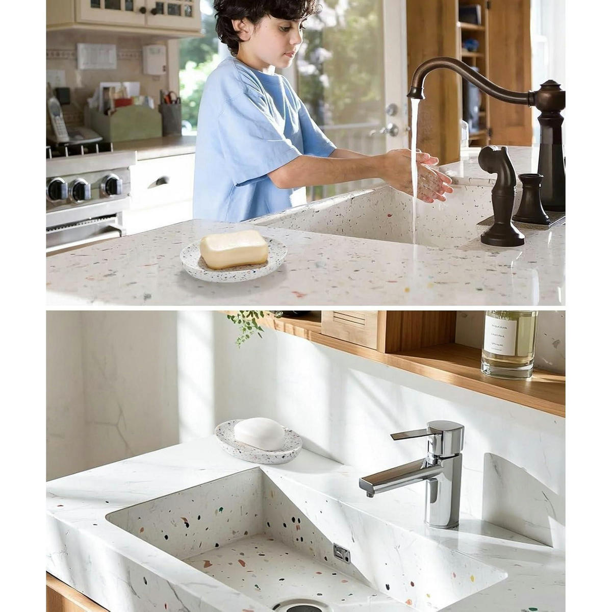 SEIFENSCHALE Terrazzo Oval Harz 13,5 cm - Multicolor, Kunststoff (9.7/1.5/13.5cm)